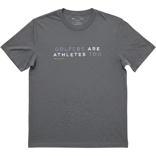Travis Mathew Mens T-Shirt M Gray Golfers Are Athletes Too Graphic Sporty Casual
