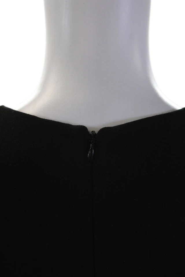 Blusa Top Jason Wu Mujer Torcida Frontal Cuello en V Sin Mangas Peplum Negra Talla 2 Foto 4 de 4
