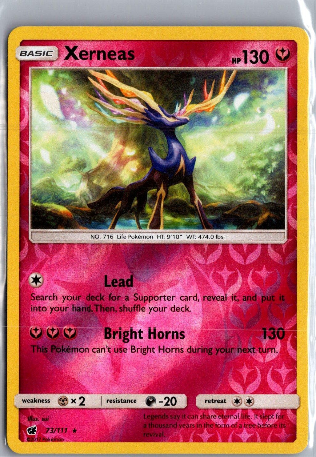 Xerneas 73/111 Rare Crimson Invasion Pokemon Reverse Holo Near Mint