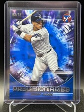 Aaron Judge 2025 Topps Pristine Precisionaries Blue Refractor #63/75  - Yankees