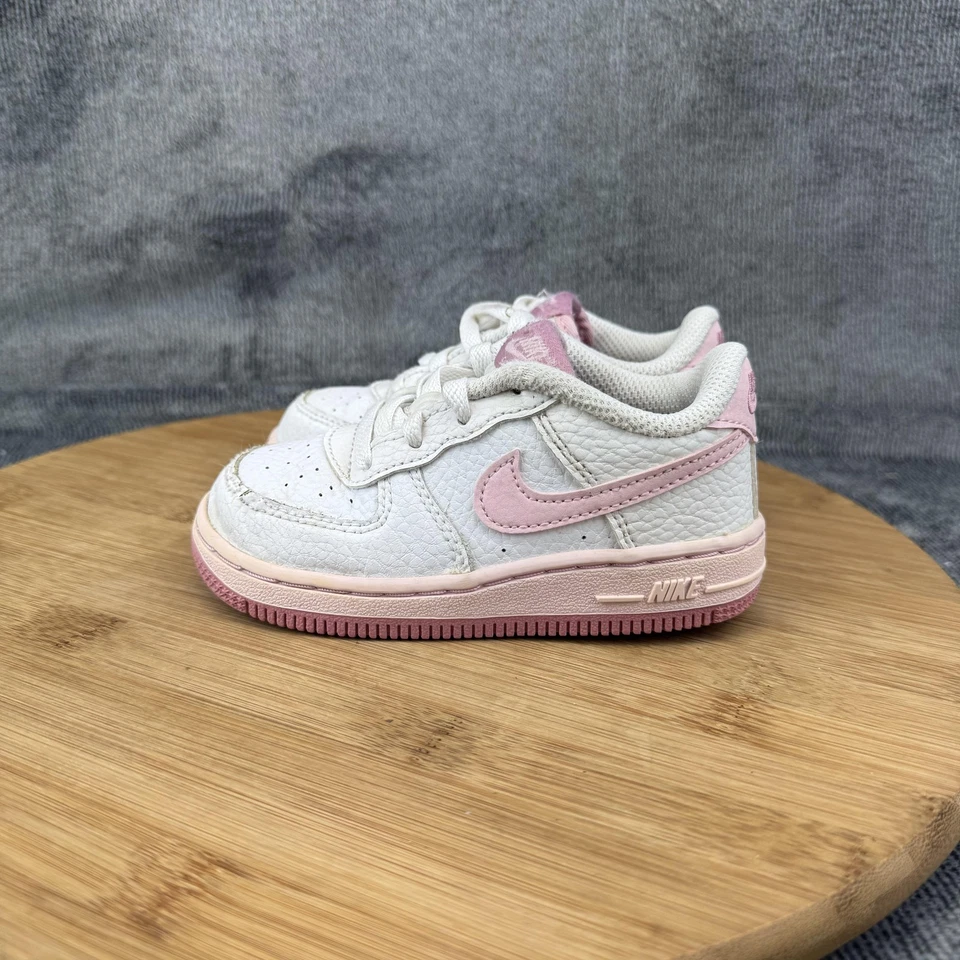 Nike Force 1 Zapatos Niño Pequeño Talla 7C Blanco Rosa Zapatillas bajas CZ1691-107 Foto 4 de 4