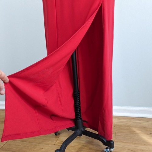 Vintage Maxi Dress Prom Gown M Red 90s Glam Bodycon Valentines Evening Party - Picture 4 of 10