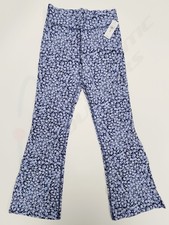 GAP KIDS Stretch Jersey Flare Leggings Navy Blue Floral, Medium 8