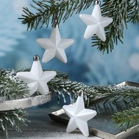 Christbaumschmuck Sterne Bruchfest GläNzend Matt Glitzernd Weiß 6Er Set AußEn