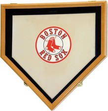 Baseball Home Plate Display Case Full Size Oak MLB Holder Wood Frame Wall Rack