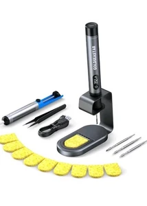 Kit de fer à souder sans fil - 7s Chauffage rapide & Sommeil automatique, portable USB-C Recha