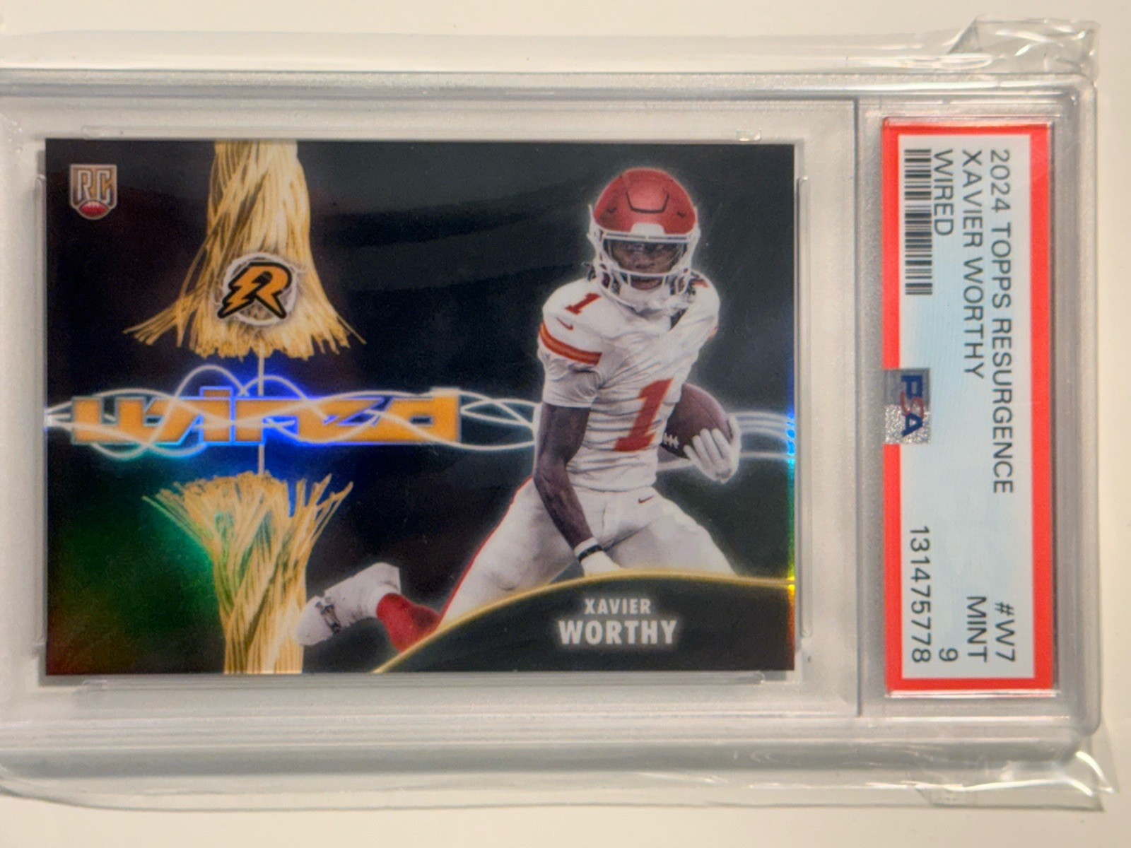 2024 Topps Resurgence #W7 Xavier Worthy Wired Rookie SP Case Hit PSA 9 L273