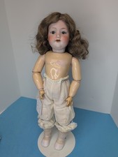 22” Antique German Bisque Doll AM 390 N Armand Marseille Compo BJ Body BL EyeSF2