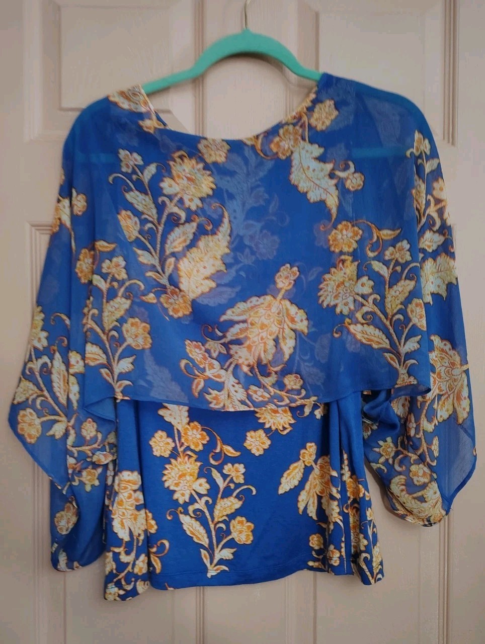 Ruby Rd. Blue Medium Rayon -Polyester Short Sleev… - image 4