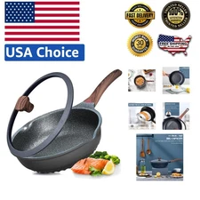 Induction Compatible Nonstick Skillet with Heat Indicator - 5Qt Capacity