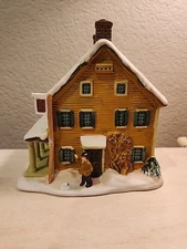 2001 Currier and Ives Village THE WINTER IN THE COUNTRY Porcelain Lighted House