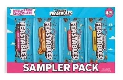 Mr. Beast Feastables Sampler Pack 4 King Size Milk Chocolate Candy Bars