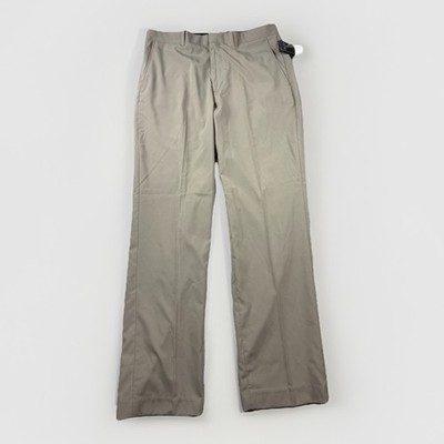 Alan Flusser Golf Pants 34x32 Micro-Tech Flat Front Khaki NWT Read