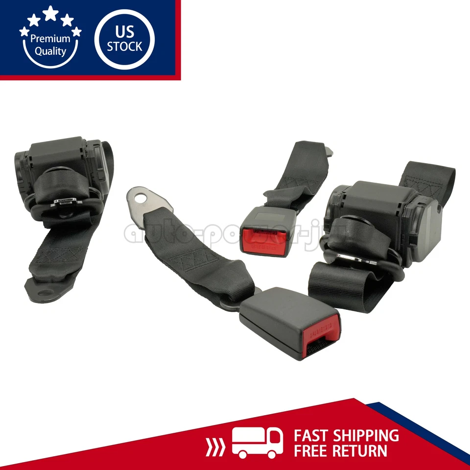 2 Set Universal 3 Point Retractable Seat Belts For 1982-1995 Jeep CJ YJ Wrangler Foto 4 de 4