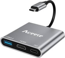 USB C to HDMI Adapter, USB C Hub with 100W PD 2.0, USB-A 3.0 Data Port, 4K HDMI