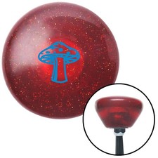 Blue Mushroom Red Retro Metal Flake Shift Knob W M16x1.5 Insert Shifter Auto