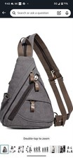 KL928 Canvas Sling Bag - Small Crossbody Backpack Shoulder Casual Daypack...