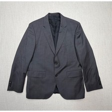 Hugo Boss Mens Super 100 Wool Blazer Sport Coat Charcoal Grey Lanificio Tesse
