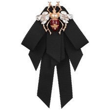 Bow Tie Brooch Women Banquet Dress Costume Accessory Fashion Solid Pre-tied Broo