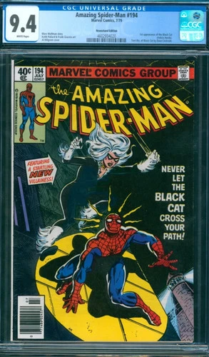 AMAZING SPIDER-MAN #194 1979 MARVEL CGC 9.4 NM MAJOR KEY! 1ST APP BLACK CAT!