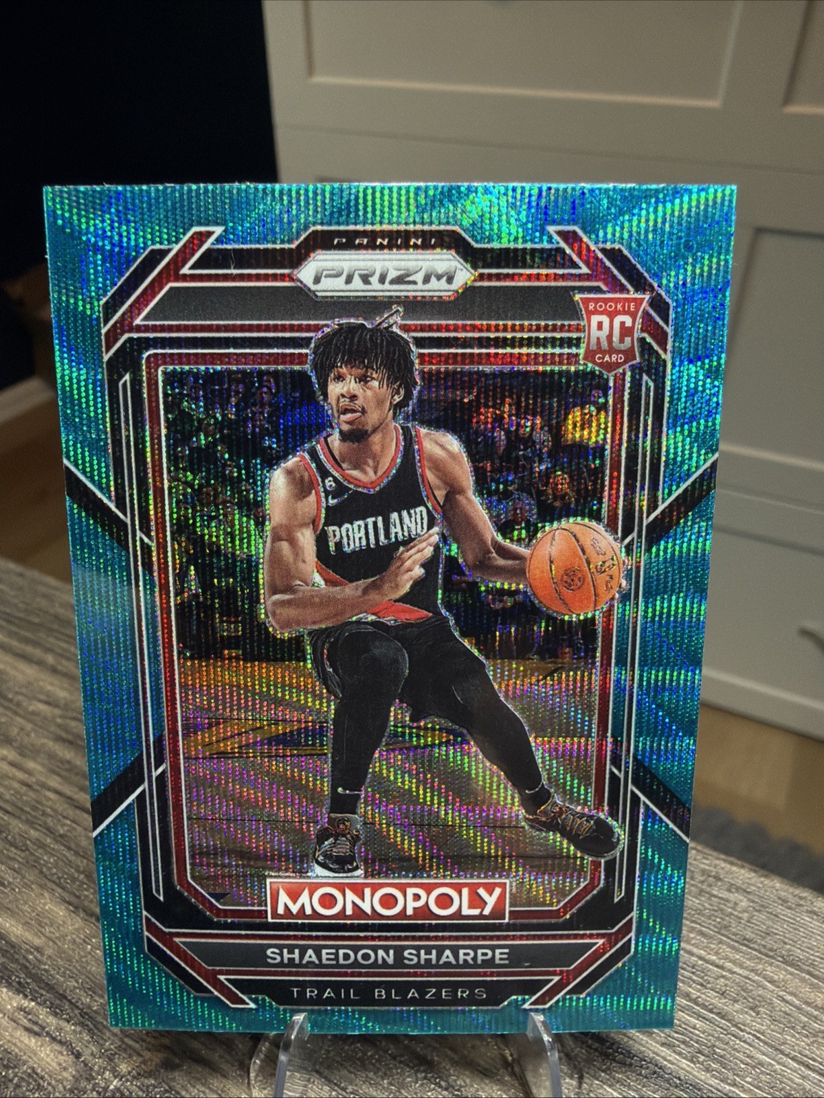 2022-23 Panini Prizm Monopoly - Shaedon Sharpe #74 Teal Wave Prizm (RC)