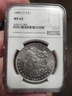 1880-O Morgan Silver Dollar NGC MS 62 Unknown VAM