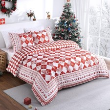 Christmas Duvet Cover Set King 104x90  Festive Holiday Bedding Soft Bedding Set
