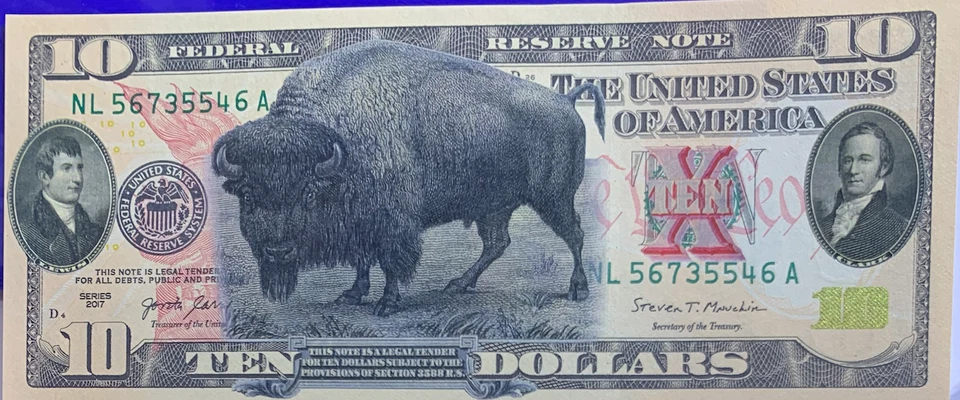 U.S. 2017 $10 Legal Tender – 1901 Bison / Lewis & Clark Design - Image 3 of 4