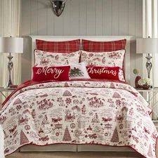 - Yuletide Quilt Set - King/Cal King Quilt (106x92in.) + Two King Pillow Sham...