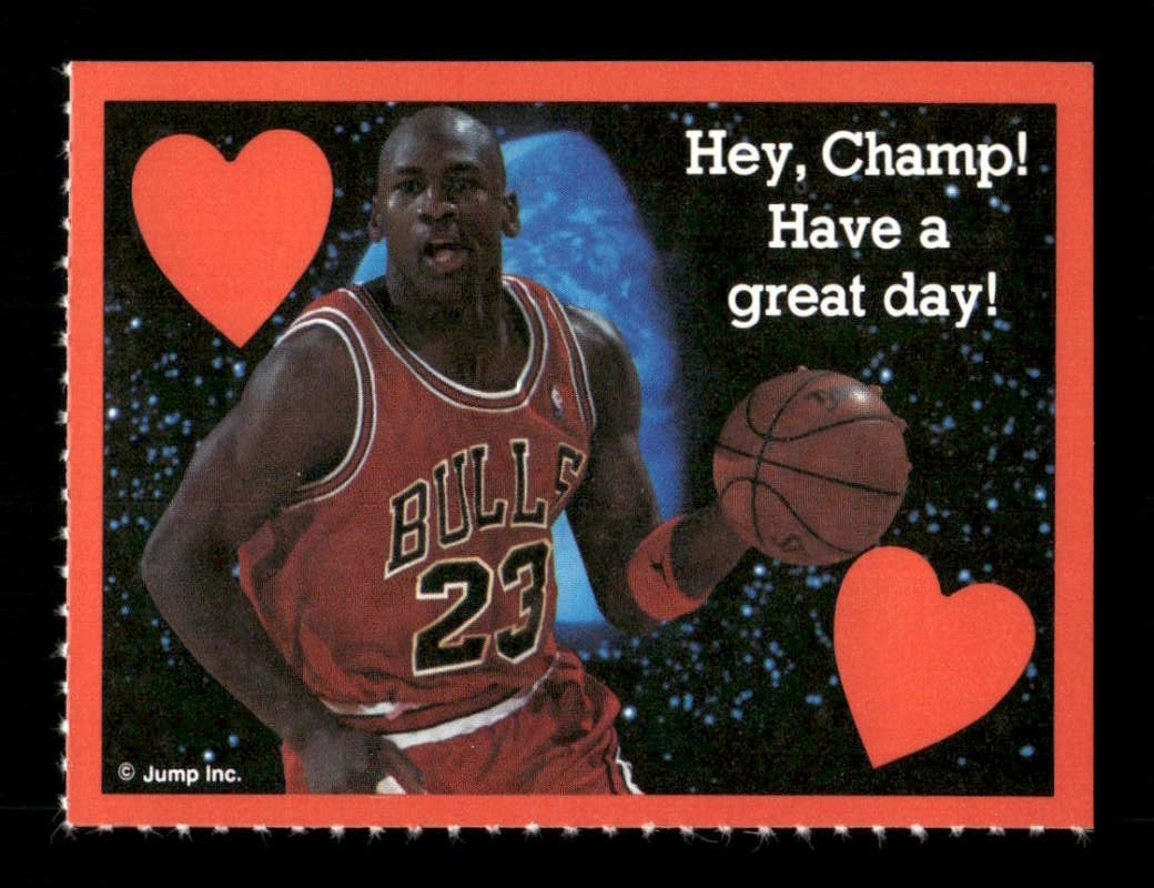1991 Cleo Valentines Hey Champ Have a Great Day Michael Jordan  Perf on Bottom B