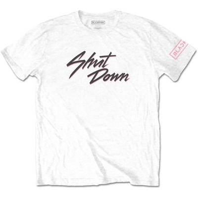 Men's BlackPink Shut Down T-shirt X-Large White