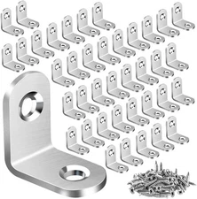 40PCS L Bracket Corner Brace, Stainless Steel L Brackets for Shelves 20mm