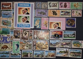 338 Lot Briefmarken Grenada Gestempelt