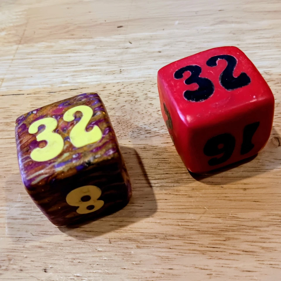 Lote de 2 cubos dobles de arcilla artística de 1 3/8 pulgadas - púrpura y rojo, ¡bonito! Foto 2 de 4