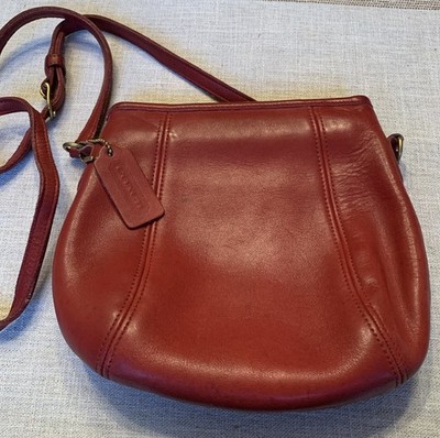 Vintage COACH #9990 Rare Red Leather Small Framed Pouch Crossbody Made In USA