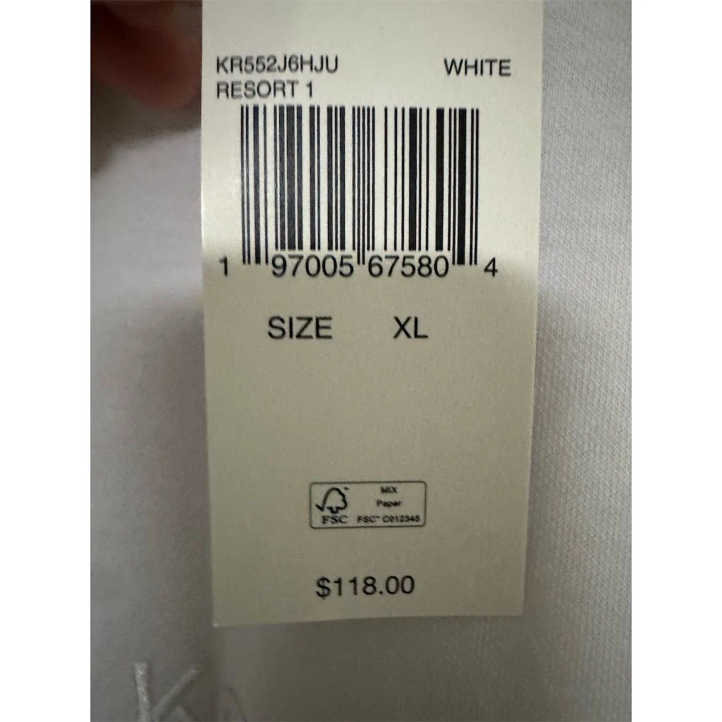 Felpa girocollo Michael Kors uomo XL bianca manica lunga pullover casual