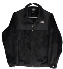 The North Face Girls 14/16 L Black Fleece Faux Fur Jacket Full Zip Cold Weather