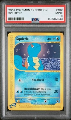 15XX Cert - PSA 9 - 2002 POKEMON EXPEDITION #132 SQUIRTLE