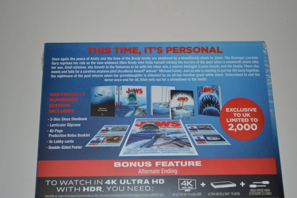 Jaws 4 The Revenge 4K UHD Steelbook Limited Edition UK release - New and Sealed - Image 4 of 4