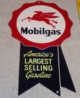 VINTAGE MOBIL MOBILGAS AMERICA'S LARGEST SELLING GASOLINE METAL PEGASUS OIL SIGN