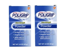 SUPER POLIGRIP Extra Strength Denture Adhesive Powder 1.60 oz (Pack of 2)