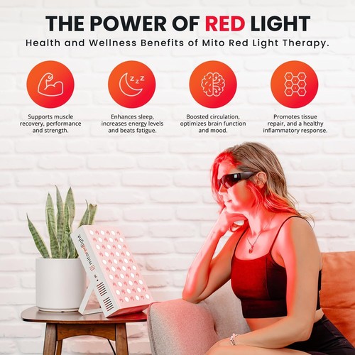 Mito Rotlicht - MitoMIN 2.0 Rotlichtpanel - Rotlichttherapie für Gesicht und - Bild 3 von 7