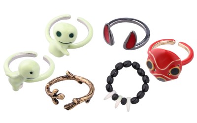 Studio Ghibli Princess Mononoke Ring Rings San Kodama Set US