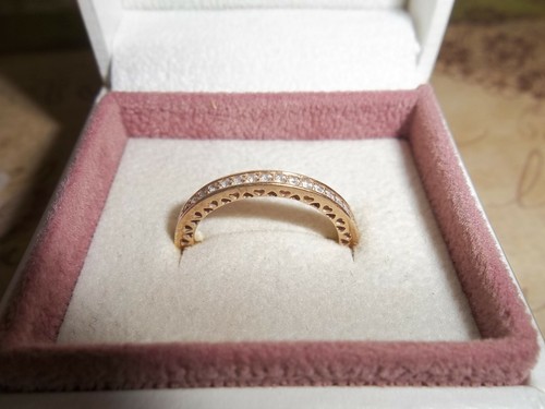 Genuine Authentic Pandora 14ct Gold Radiant Hearts of Pandora Ring 150186CZ  56 - Picture 1 of 2