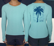Reel Life Women's Long Sleeve Jax Beach UV Protective Shirt, Aruba Blue, Large