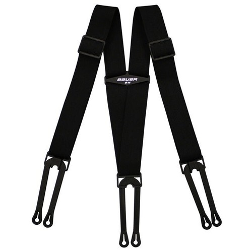 BAUER HeavyDuty Elastic Rubber Loop Hockey Pants SUSPENDERS, YOUTH L