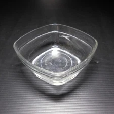 N9673 Duralex France Clear White Glass Art Deco Table Catchall