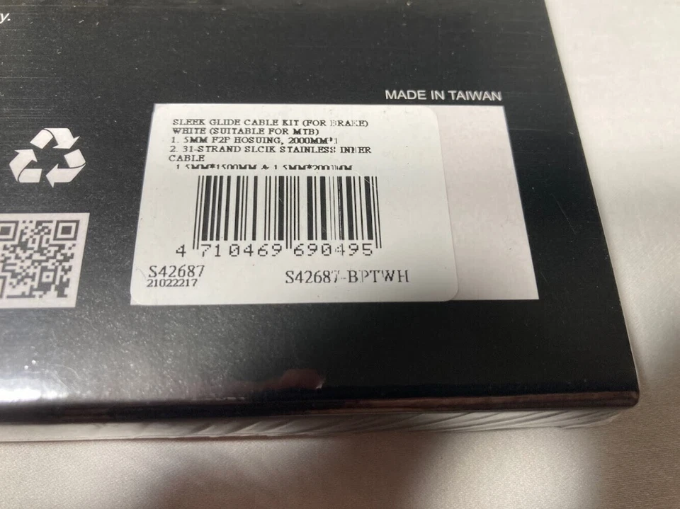 Bicicleta de cocodrilo delantera/trasera blanca (kit de cable de freno deslizante elegante) adecuado para Mo Foto 3 de 4