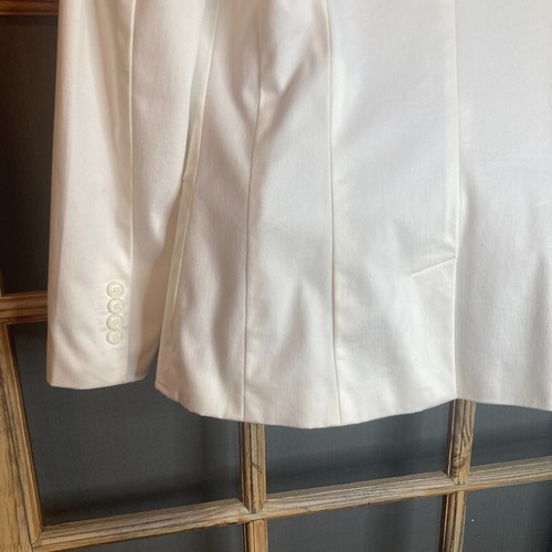 Worthington Stretch Women's Ivory Blazer Size 12 19x28 Cotton Blend - Picture 8 of 12
