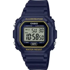 Casio F108WH-2A2, Chronograph Watch, Blue Resin, Alarm, 7 Year Battery, NEW